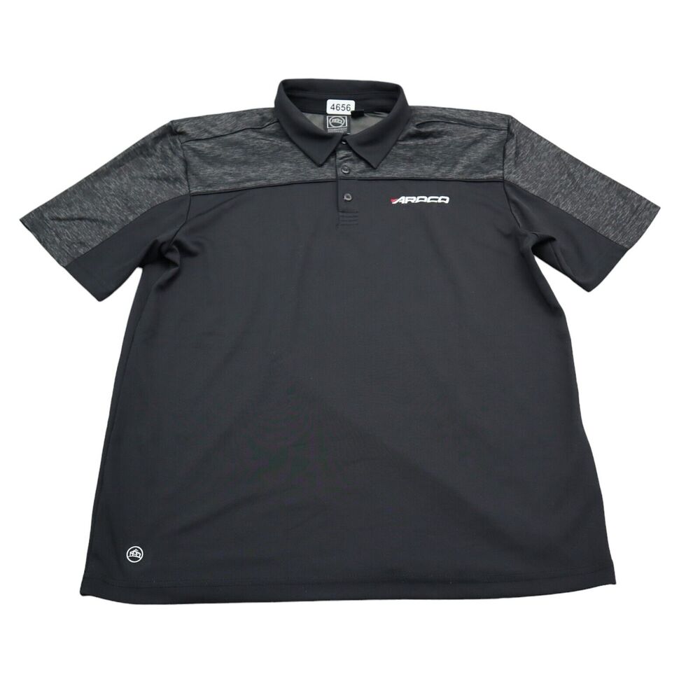 Stormtech Shirt Mens M Black Gray Polo H2XDry Activewear Short Sleeve ARDCO logo